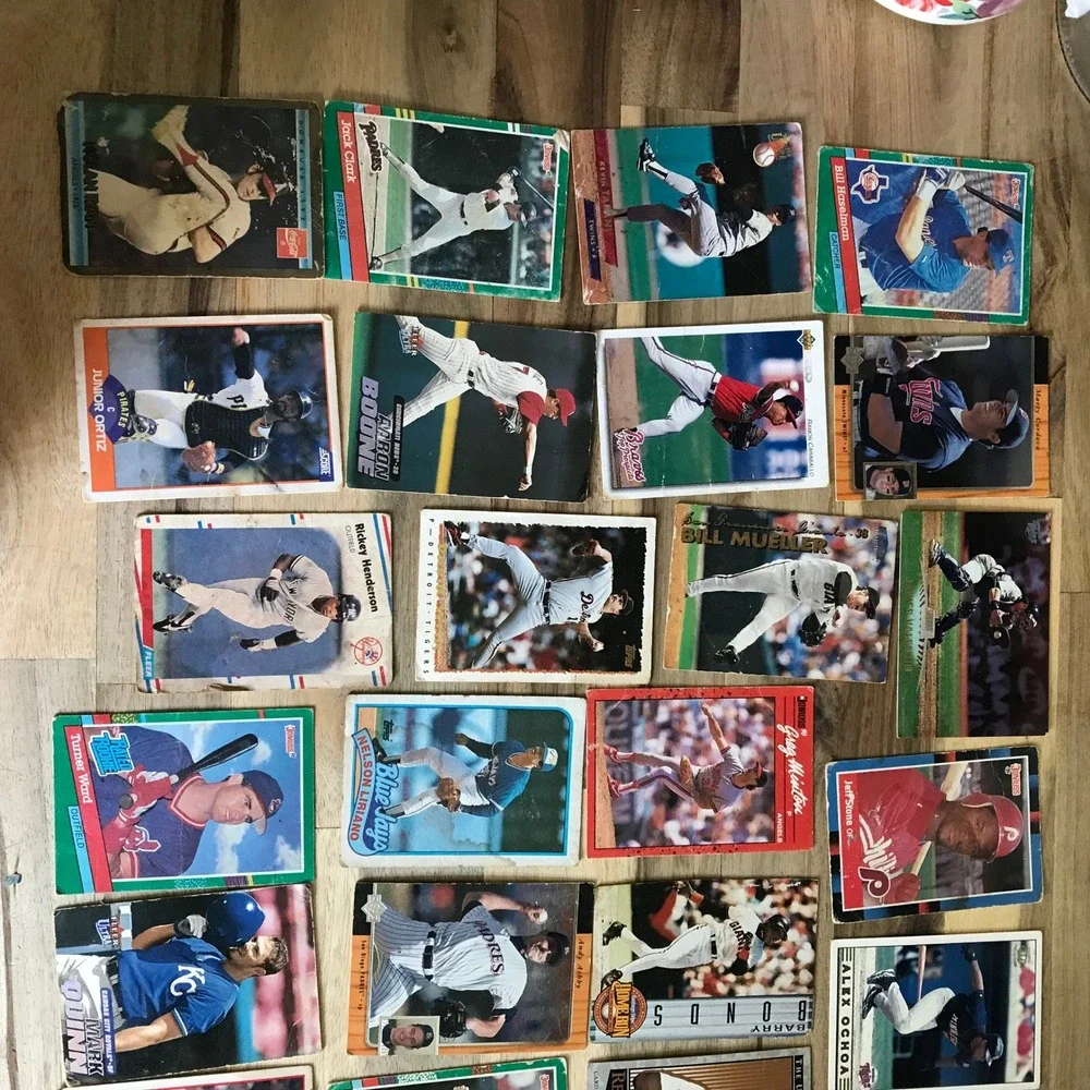 Vintage Baseball Card Lot 35ct Bonds Henderson Ryan Thome Topps Donruss Fleer
